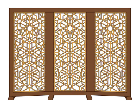 Decorative folding screen icon design