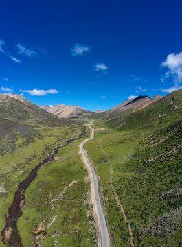 Aerial photo of Dongdashan Pass, Changdu, 318 Sichuan Tibet Line, Xizang