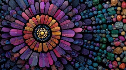 Obraz premium Vibrant Abstract Flower Design with Colorful Geometric Shapes