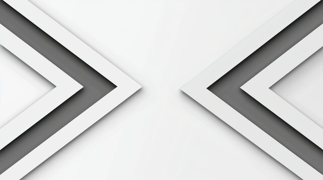 A geometric design of overlapping white and gray triangles.