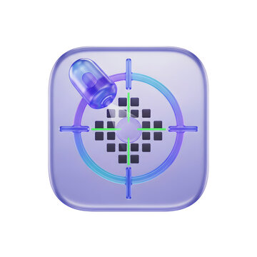 3D Smartphone DPI and Sensitivity Settings Icon, Mobile Touch Control Optimization Concept