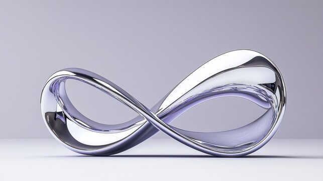 A shiny silver infinity symbol.