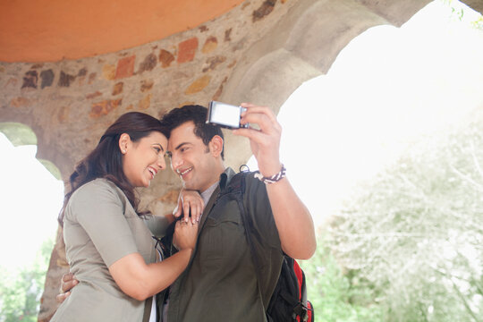 Couple taking a self portrait