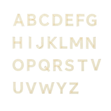 Full english alphabet set with capital letters in a simple pixelated font style