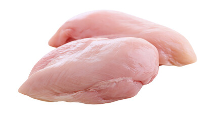 Two raw boneless skinless chicken breasts, fresh poultry meat © Otillie