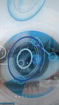 Animation of data processing over eye scanning