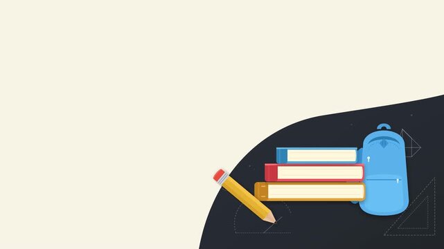 Animated Back to School Education Essentials Video Background