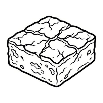 Cracked square food item drawing