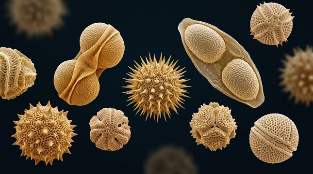 Microscopic Pollen Grains Collection