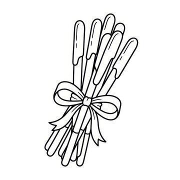 Pocky sticks tied with a ribbon