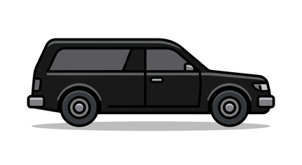 Fototapeta premium Side profile of a modern black SUV vehicle.