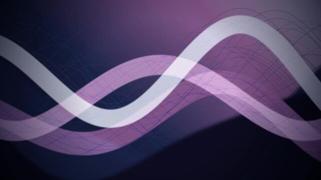 Glowing white and lavender ribbons flow in a seamless loop