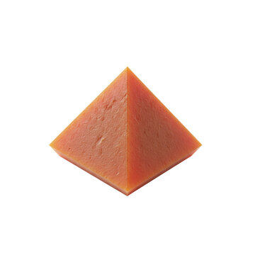 Small Orange Pyramid Shape Made of Textured Material