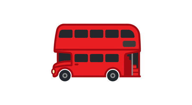 Red London double decker bus icon.