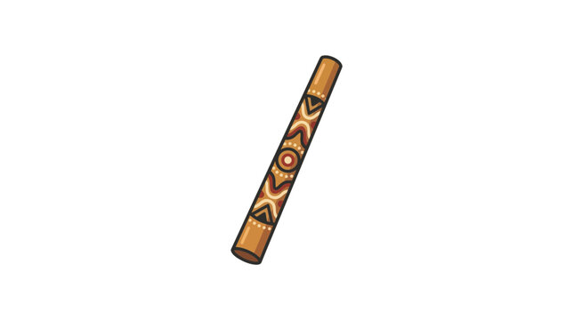 Aboriginal didgeridoo with traditional tribal patterns.