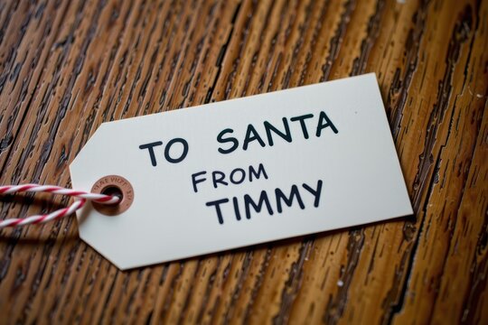 White tag reads "To Santa from Timmy"