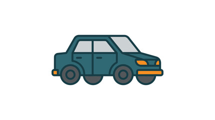 Obraz premium Green sedan car for transportation and commuting