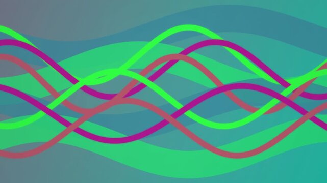Sinusoidal wave lines oscillate in a seamless loop