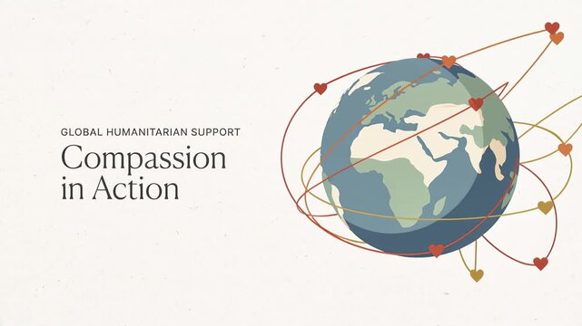 Global Compassion and Charity Around the World Minimal Flat Motion Graphic Seamless Loop