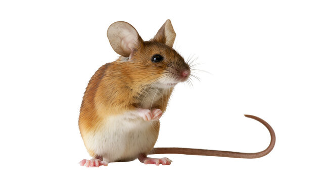 Small brown mouse with large ears and long tail