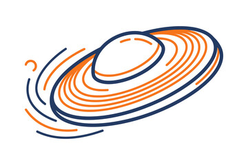 UFO Flying Saucer Outline Vector Illustration © Rendy