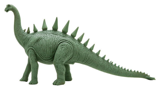 Green dinosaur toy with spikes on its back and tail