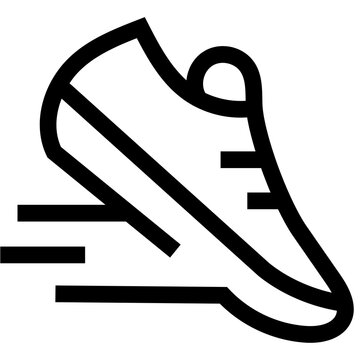 Running Shoe Icon with Speed Lines