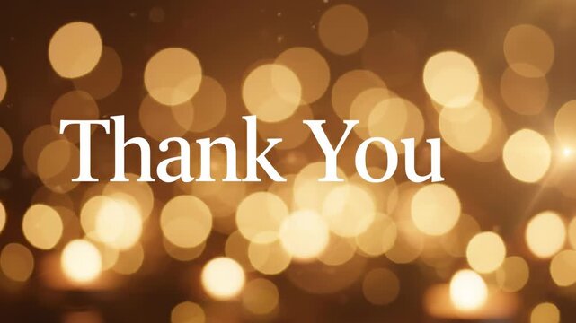 Elegant Gold Bokeh Background Featuring Gratitude Greeting Message for Professional Events and Festive Celebrations