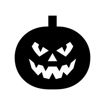 Halloween pumpkin icons, set of jack o lantern vector symbols, evil face glyph, spooky holiday graphic elements isolated on White Background Halloween