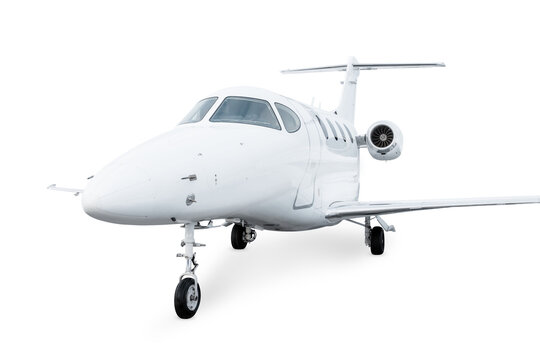 Modern white private jet isolated