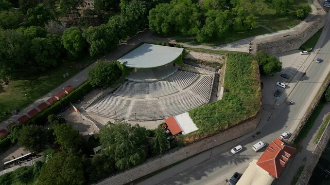 Aerial view of the nis fortress amphitheater in serbia
