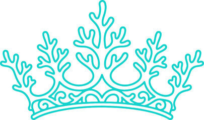 Coral Luxury Crown Illustration Creative Design Template  © art88