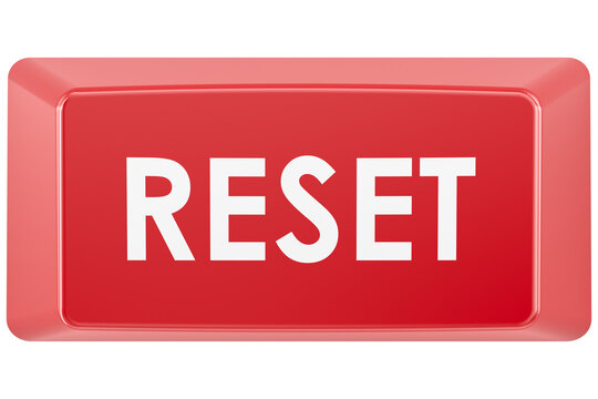 Red reset button, transparent background.