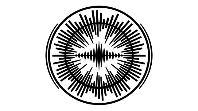 Circular audio wave sound frequency equalizer logo