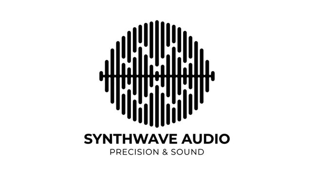 Round soundwave audio equalizer logo icon