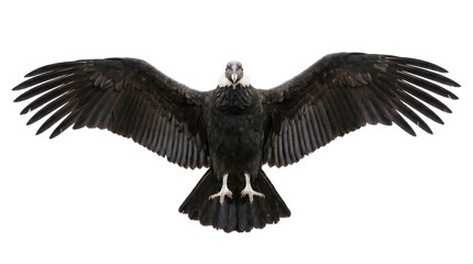 Obraz premium Andean Condor Spreading Wings Wide Against White Background