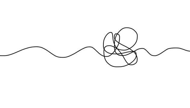 Doodle line art inspired by big clumsy tangled thread illustration drawing that can be used for sticker, book, scrapbook, icon, decorative, etc. cute with black color	