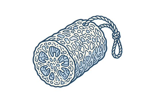 Natural Loofah Sponge Vector Illustration