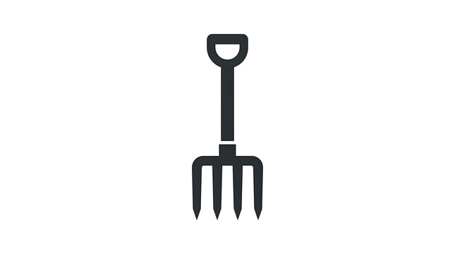 Minimalist garden fork icon representing agriculture and soil cultivation tools for professional