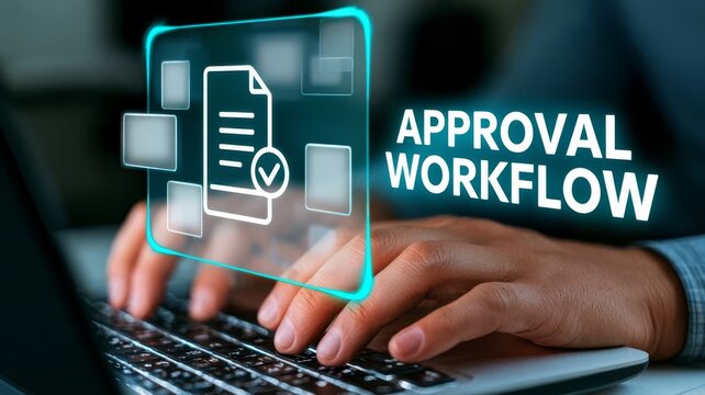 Automated business approval workflow system for digital document management and efficient corporate process processing.