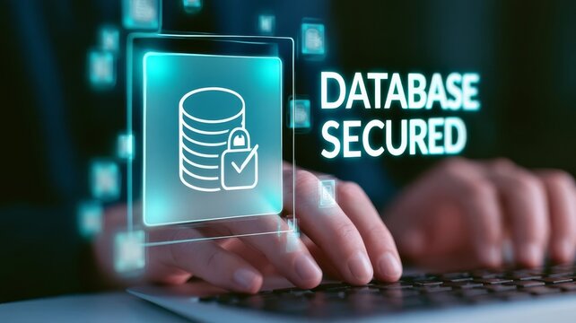 Professional securing database systems with advanced digital technology and cyber security infrastructure management tools.