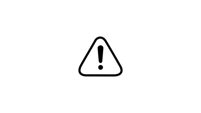 alert risk safety danger black warning sign sign symbol animated on background. 4k motion video. on transparent.