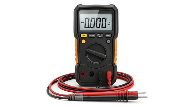 Digital multimeter with electrical probes for testing voltage