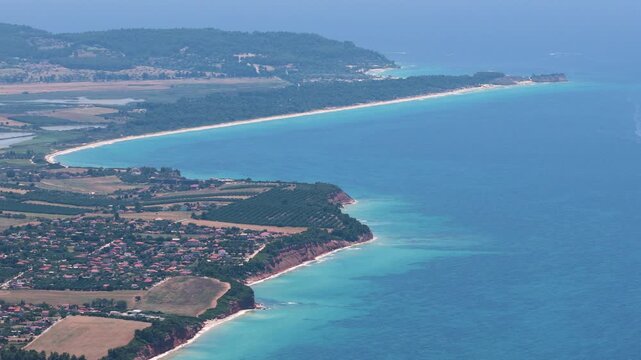 Kassandra Halkidiki summer coastline showing turquoise bays