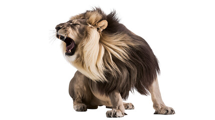Male lion yawning with mouth wide open, showing teeth © Peregrine