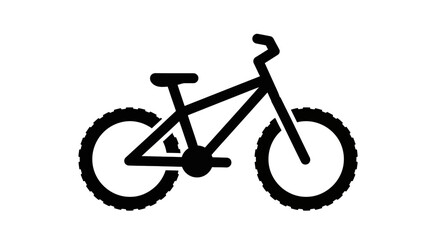 Fototapeta premium Mountain bike silhouette vector icon isolated on white background