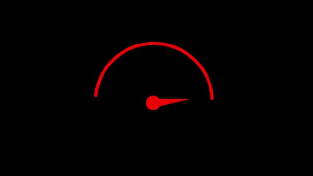 HD video animation of speed meter and performance meter on black background. 