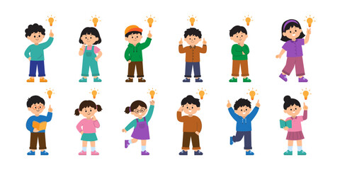 Fototapeta premium Child With Light Bulb Idea