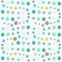 Pastel watercolor polka dots seamless pattern background © Sasi