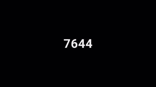 Digital Number Counter Animation with Glowing LED Cyan Digits Counting Up on Black Background